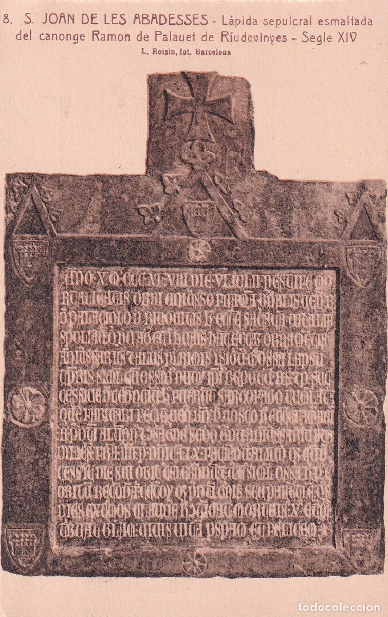 SANT JOAN DE LES ABADESSES - LÁPIDA SEPULCRAL DEL CANÓNIGO RAMÓN DE PALAUET DE RIUDEVINYES