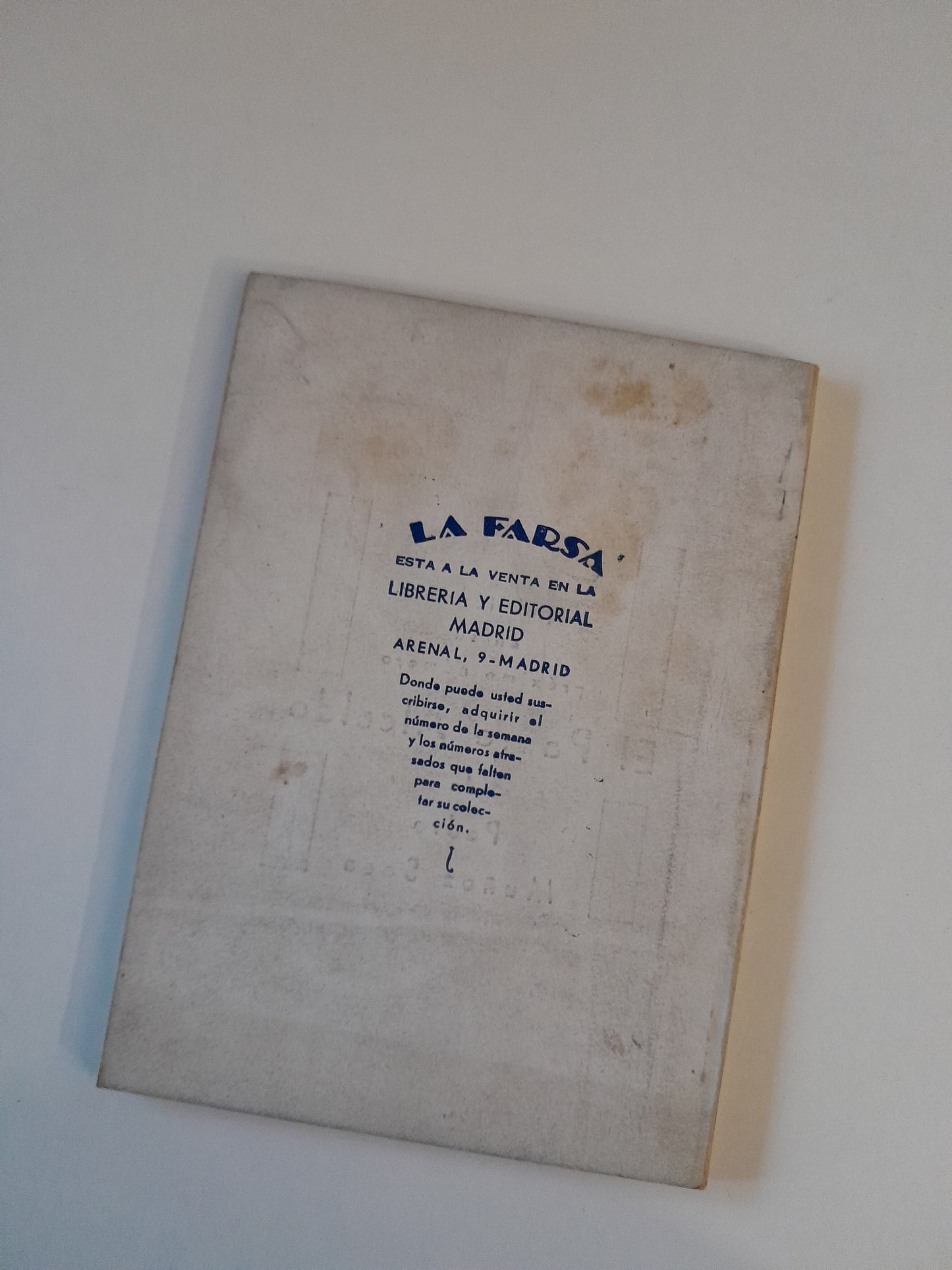 REVISTA DE TEATRO LA FARSA: PROA AL SOL, DE ÁNGEL LÁZARO - AÑO 5, NÚM. 191 (9 MAYO 1931)
