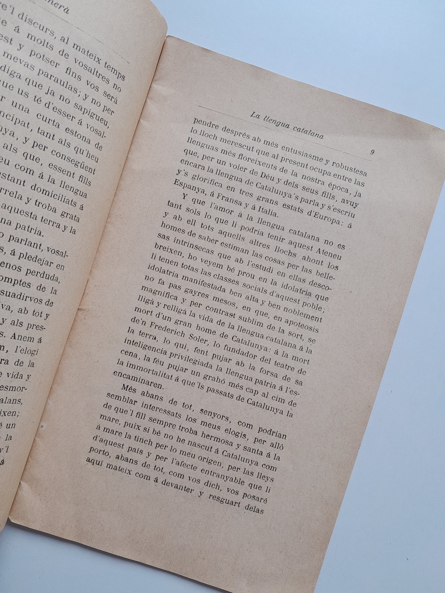 LA LLENGUA CATALANA. DISCURS PRESIDENCIAL LLEGIT EN LA SESSIÓ PÚBLICA CELEBRADA EN L'ATENEU BARCELONÈS LO 30 DE NOVEMBRE DE 1895 - ÀNGEL GUIMERÀ (TIP. L'AVENÇ, 1896)