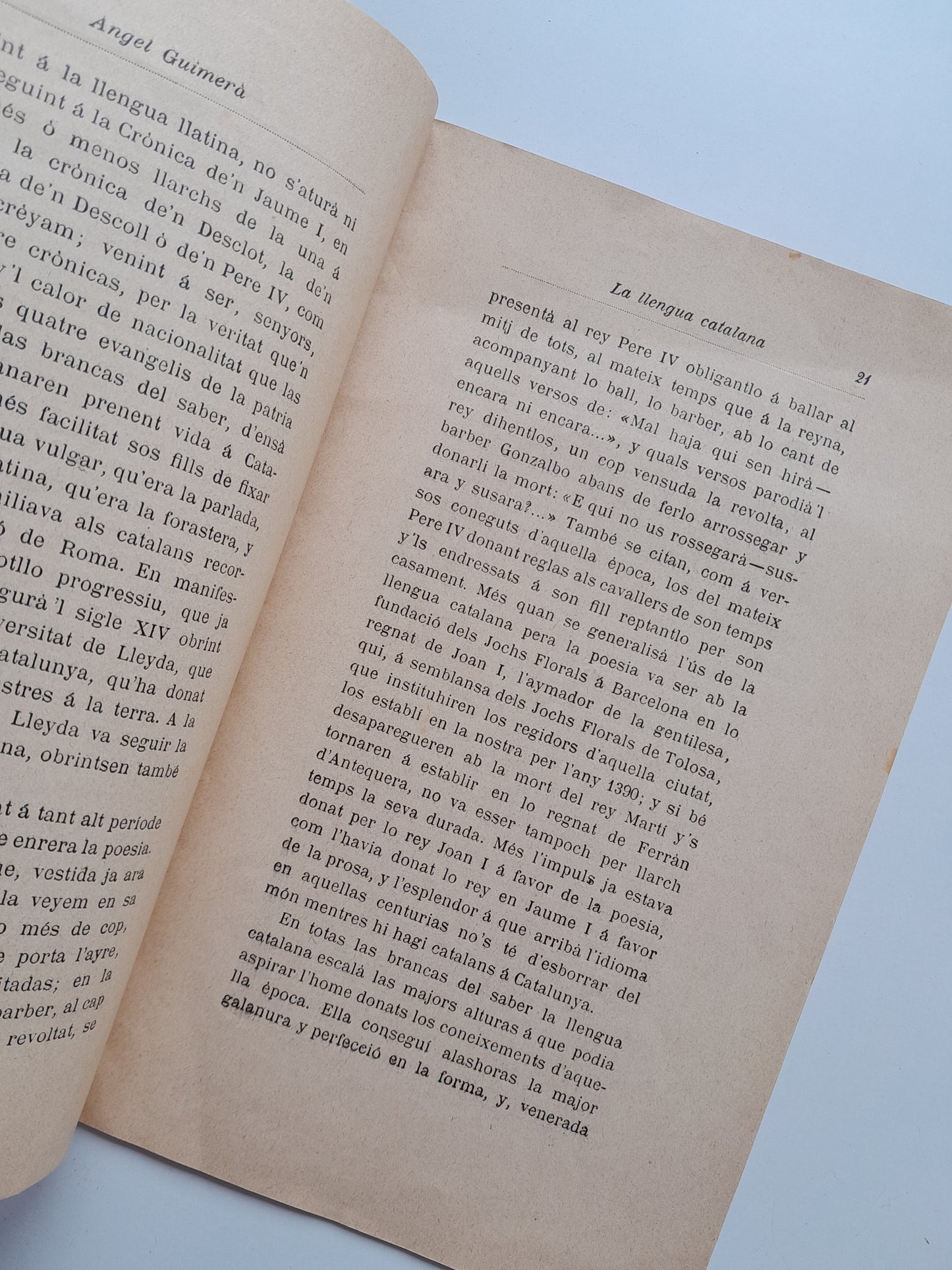 LA LLENGUA CATALANA. DISCURS PRESIDENCIAL LLEGIT EN LA SESSIÓ PÚBLICA CELEBRADA EN L'ATENEU BARCELONÈS LO 30 DE NOVEMBRE DE 1895 - ÀNGEL GUIMERÀ (TIP. L'AVENÇ, 1896)