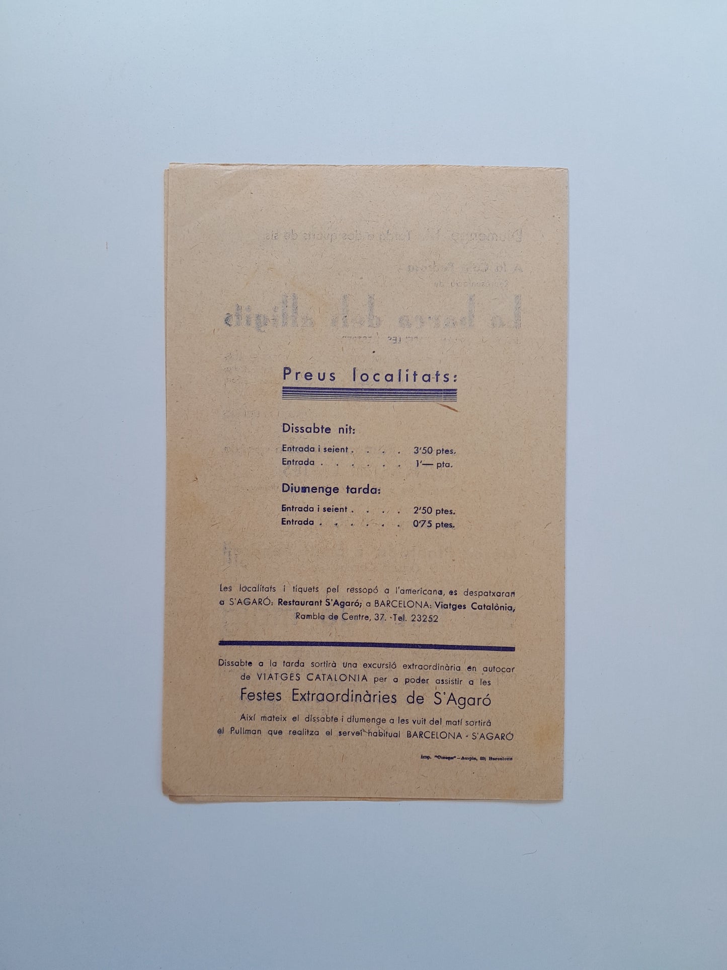 PROGRAMA FESTA MAJOR DE S'AGARÓ (SANT FELIU DE GUÍXOLS, 1932)