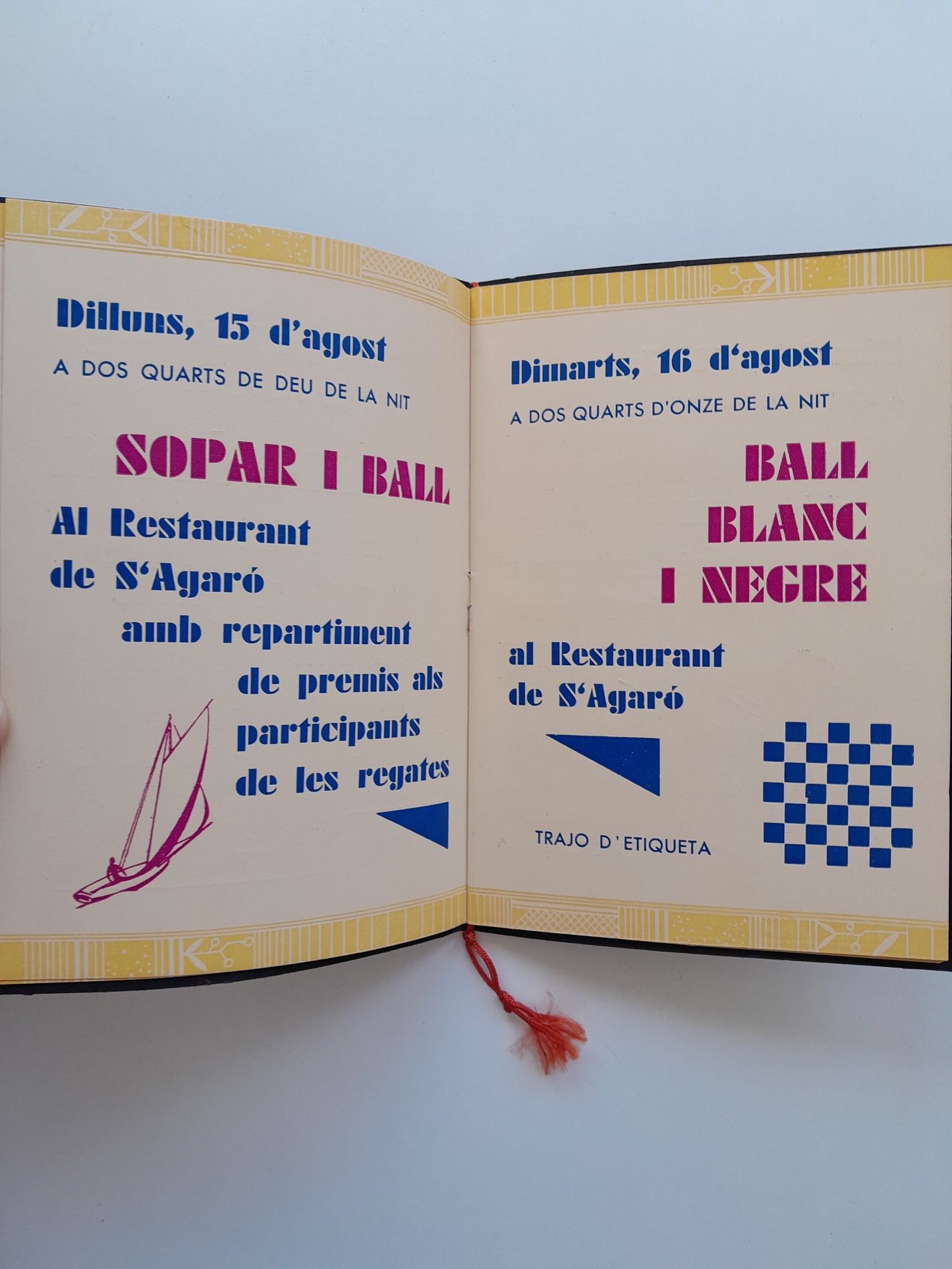 PROGRAMA CICLE DE FESTES DE S'AGARÓ (SANT FELIU DE GUÍXOLS, 1932)
