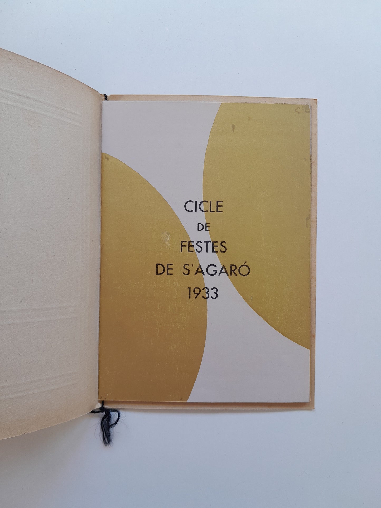 PROGRAMA CICLE DE FESTES DE S'AGARÓ (SANT FELIU DE GUÍXOLS, 1933)