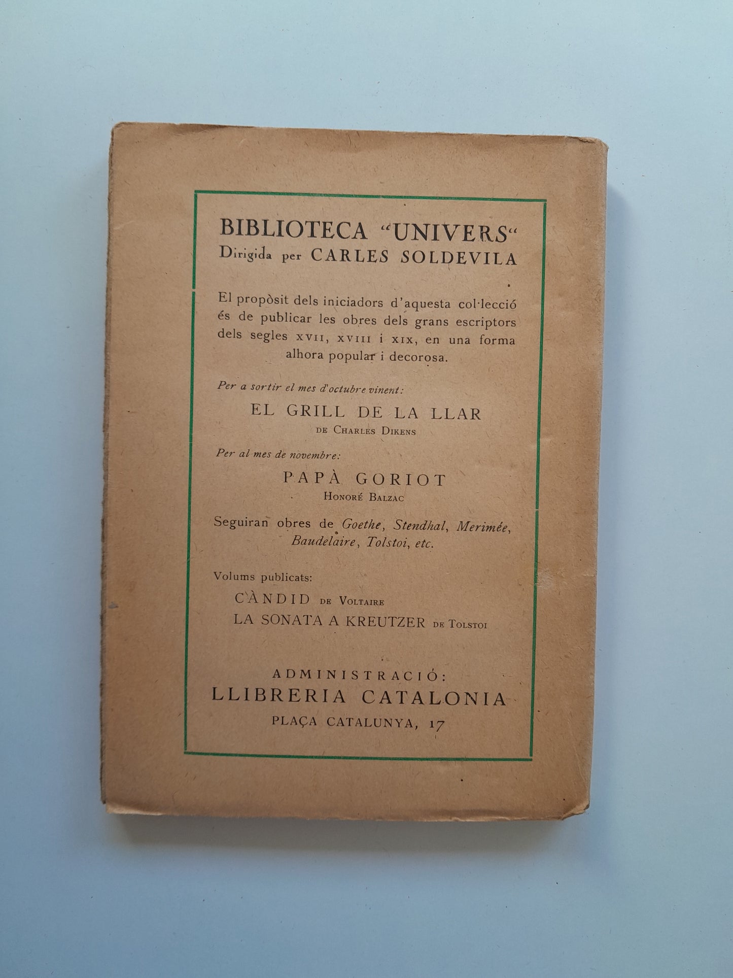 LA DISPESERA - DOSTOIEWSKI (LIB. CATALONIA, c.1930)