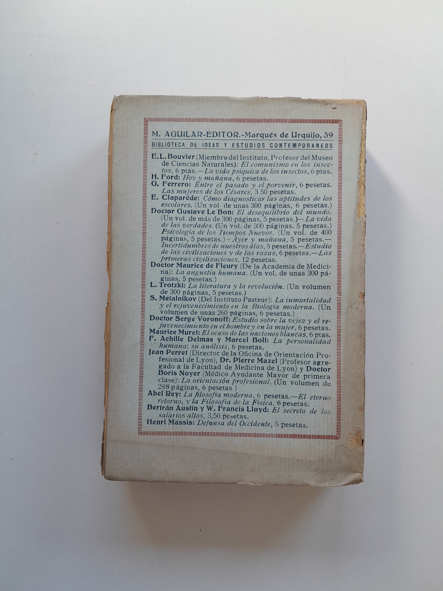 MÁS ALLÁ DEL MARXISMO - HENRI DE MAN (M. AGUILAR, 1933)