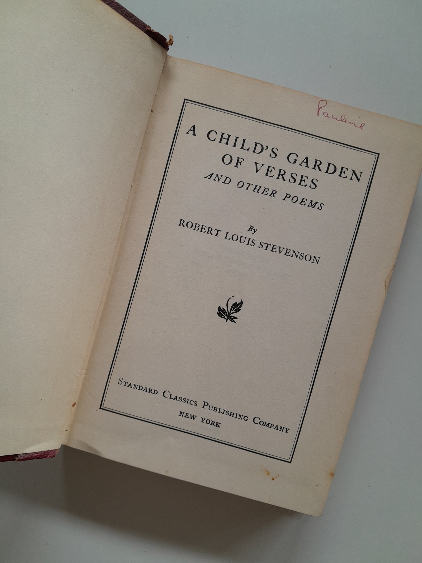 A CHILD'S GARDEN OF VERSES AND OTHER POEMS - ROBERT L. STEVENSON (S.C.P.C., 1930)