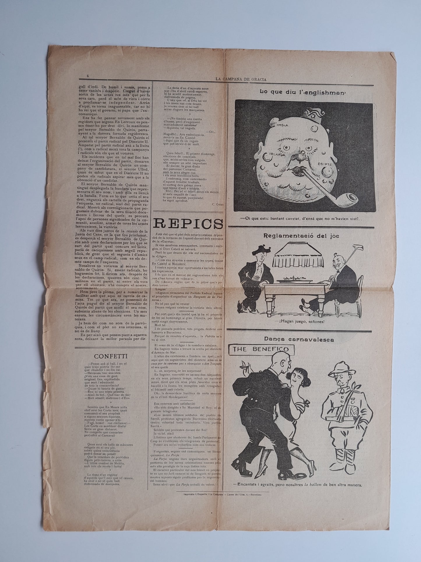 LA CAMPANA DE GRÀCIA (BARCELONA) - ANY 54, NÚM. 2765 (17 JUNY 1922)
