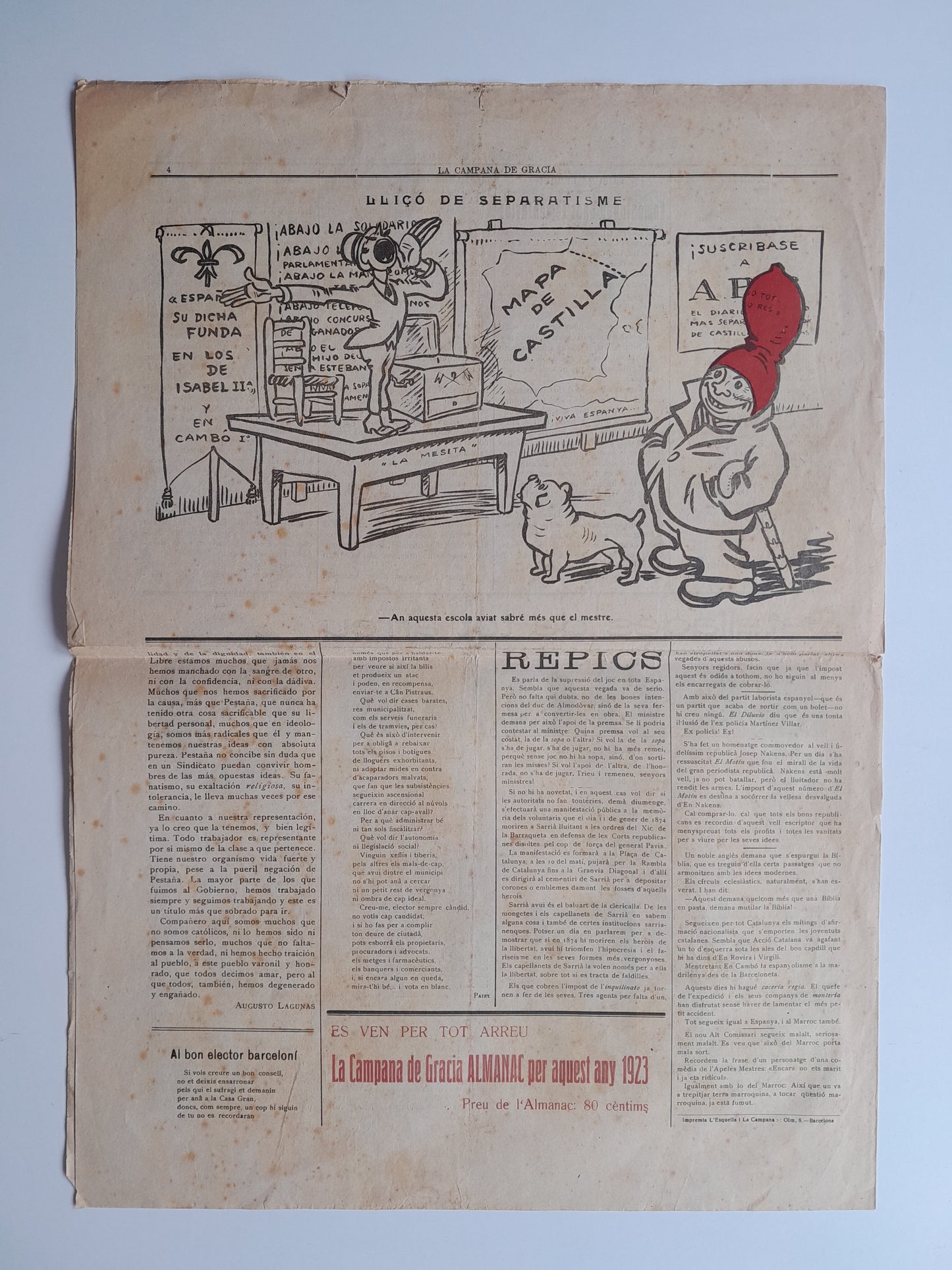 LA CAMPANA DE GRÀCIA (BARCELONA) - ANY 54, NÚM. 2779 (23 SETEMBRE 1922)