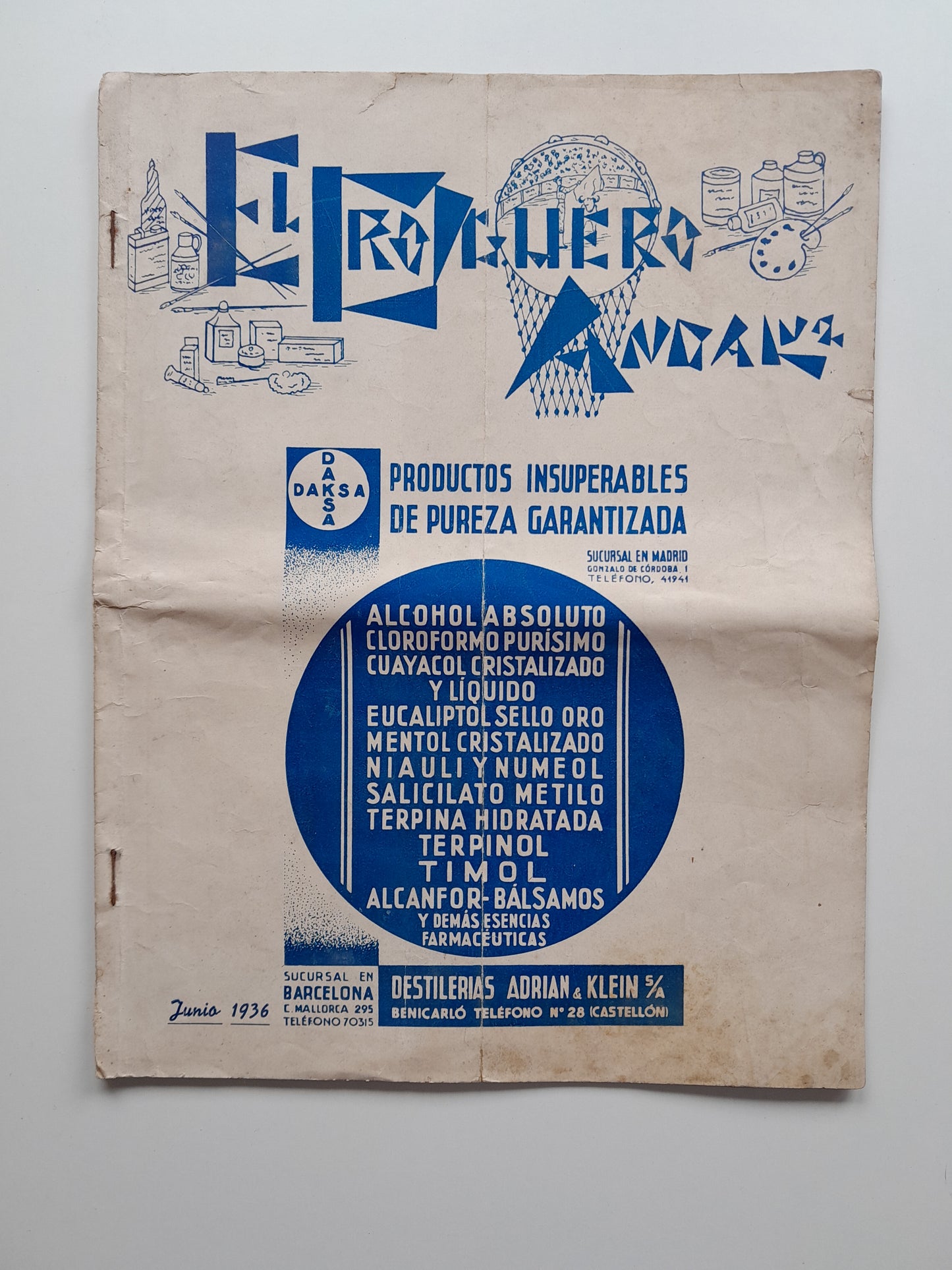 EL DROGUERO ANDALUZ (CÓRDOBA) - ANY 1, NÚM. 2 (JUNY 1936)