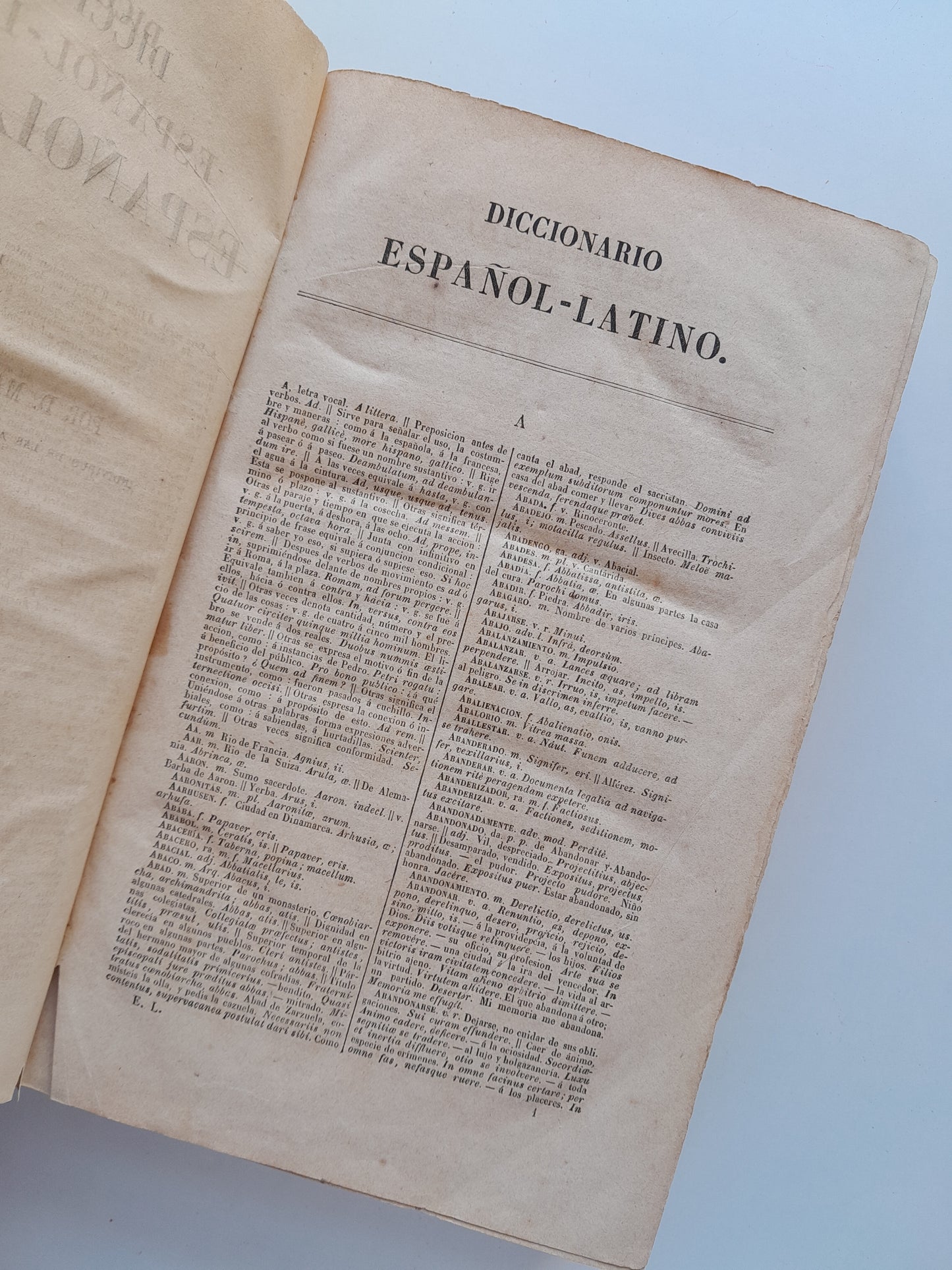 DICCIONARIO ESPAÑOL-LATINO - MANUEL DE VALBUENA (LIB. GARNIER HERMANOS, 1866)