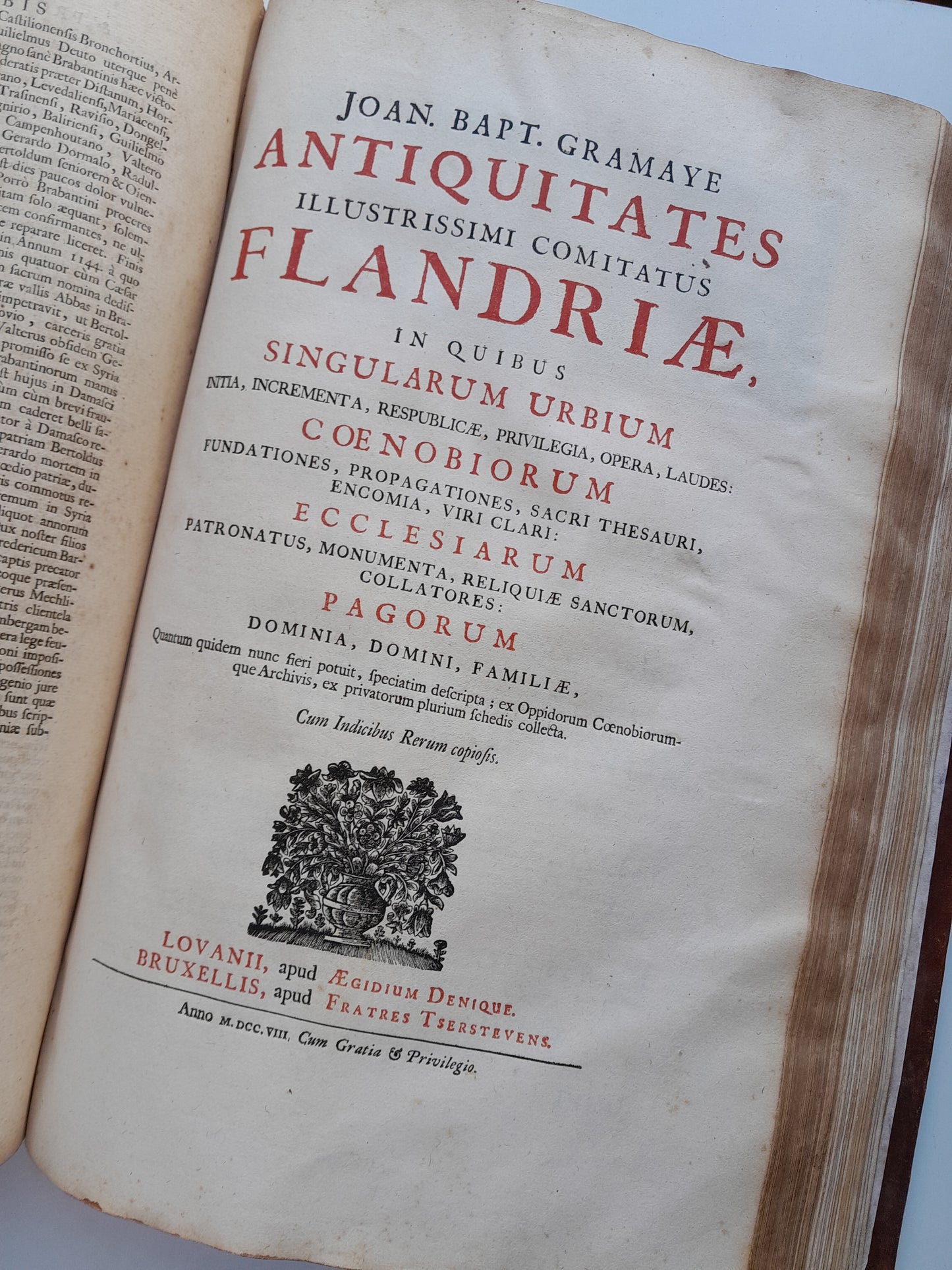 HISTORIA DE BÉLGICA Y SUS ANTIGÜEDADES - JEAN BAPTISTE GRAMAYE (AEGIDIUM DENIQUE, 1708)