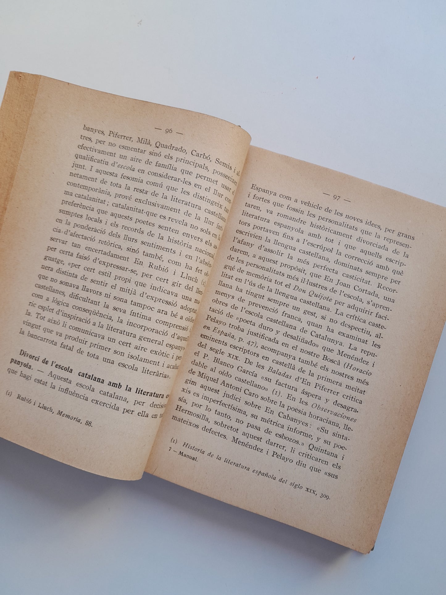 MANUAL D'HISTÒRIA CRÍTICA DE LA LITERATURA CATALANA MODERNA - MANUEL DE MONTOLIU (EDITORIAL PEDAGÒGICA, 1922)