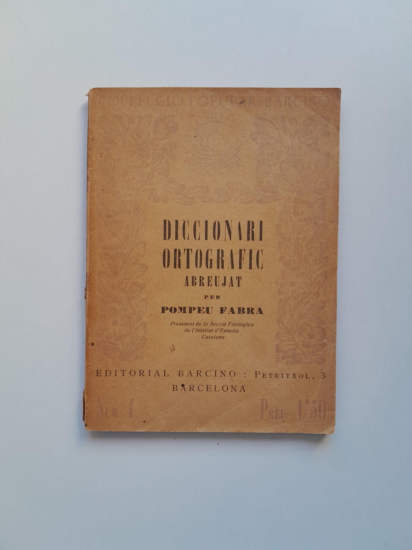DICCIONARI ORTOGRÀFIC ABREUJAT - POMPEU FABRA (BARCINO, 1926)