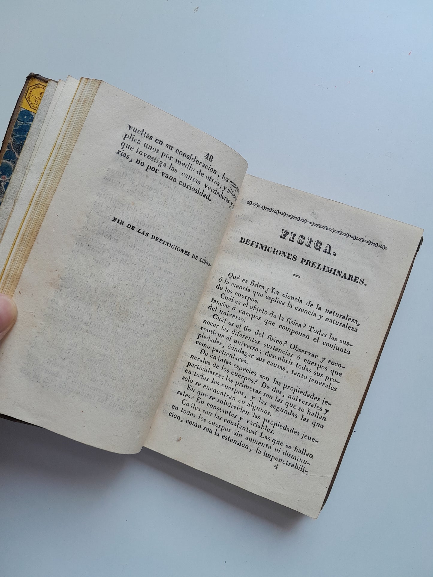 DEFINICIONES DE LOS CUATRO AÑOS DE FILOSOFÍA - JUAN TEJADA RAMIRO (IMP. JACINTO TALAMANTES, 1835)