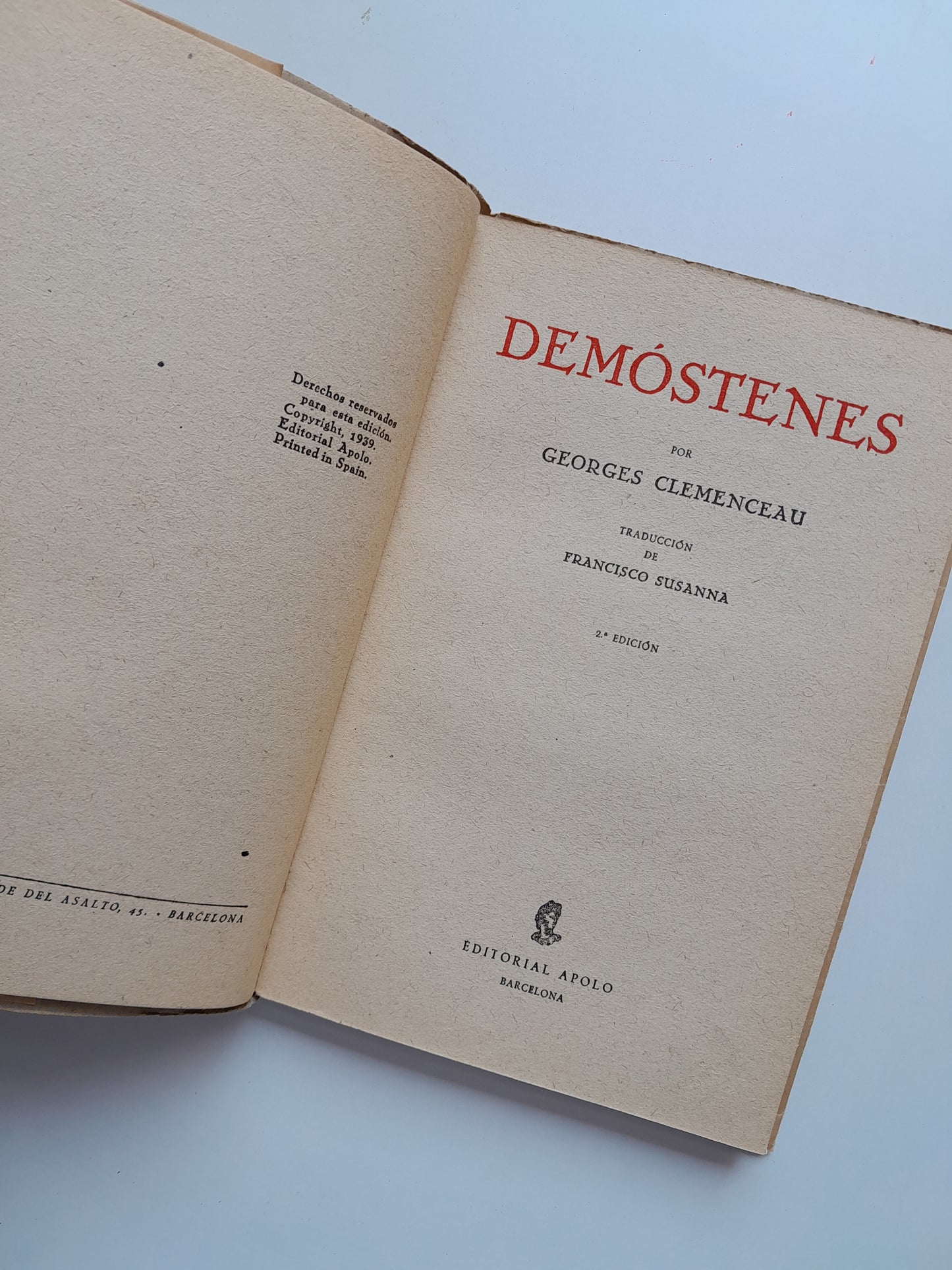 DEMÓSTENES - GEORGES CLEMENCEAU (APOLO, 1939)