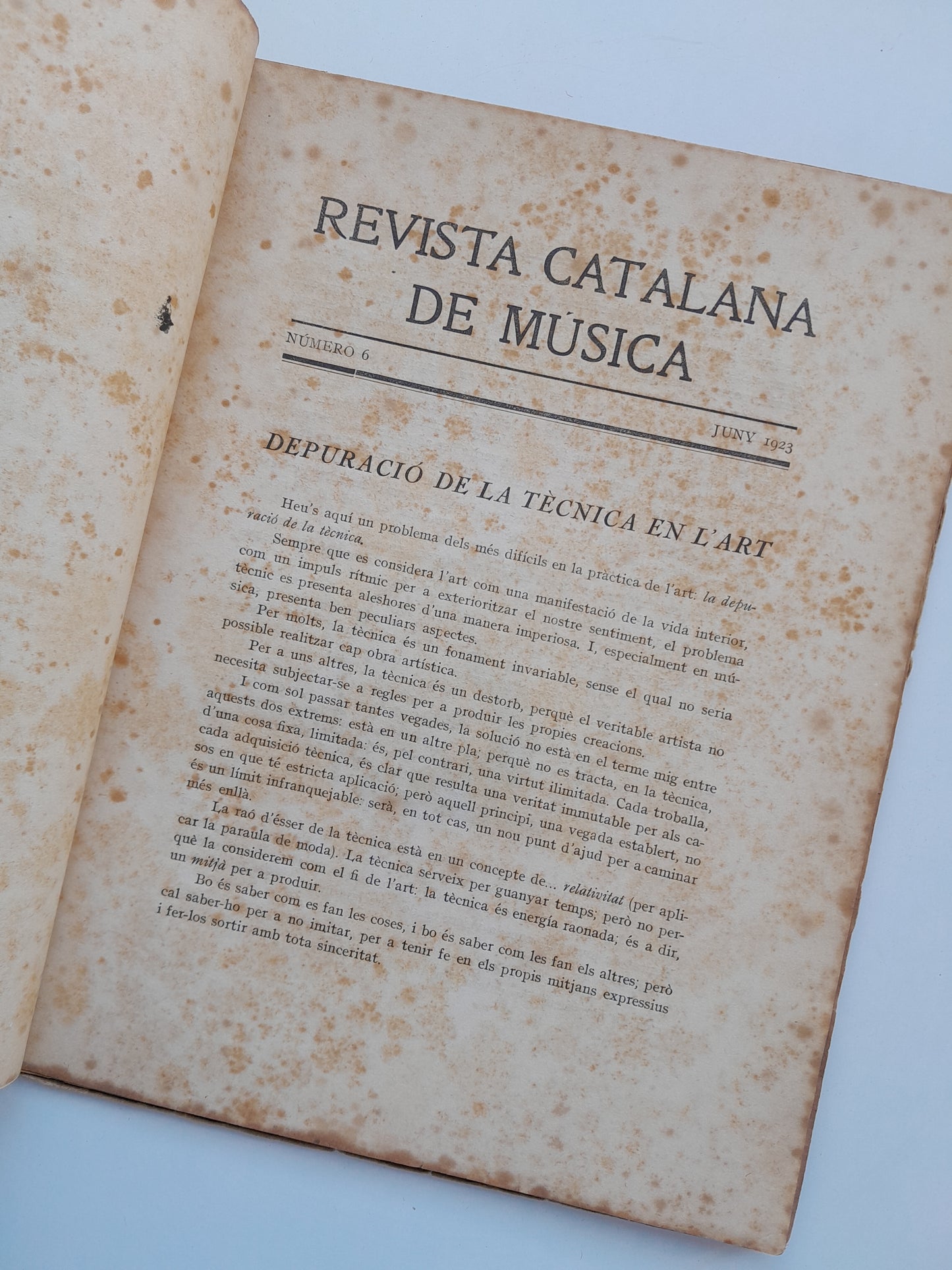 REVISTA CATALANA DE MÚSICA (BARCELONA) - NÚM. 6 (JUNY 1923)