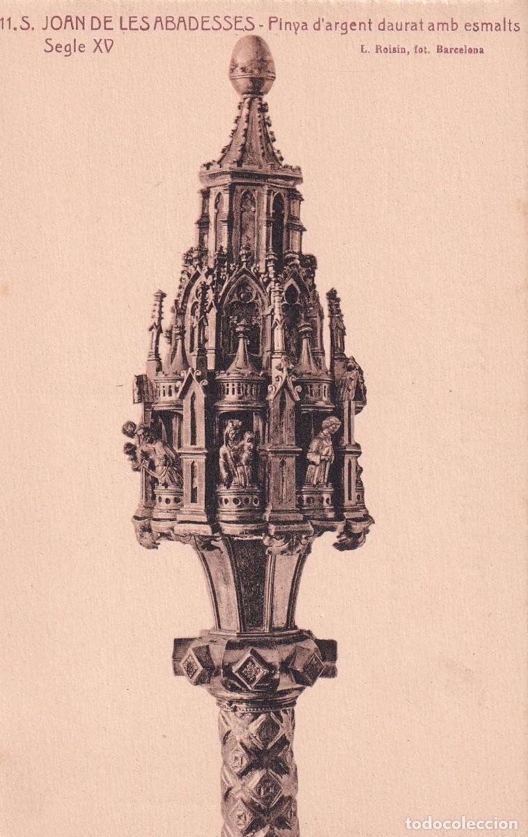 SANT JOAN DE LES ABADESSES - PIÑA DE PLATA DORADA CON ESMALTES