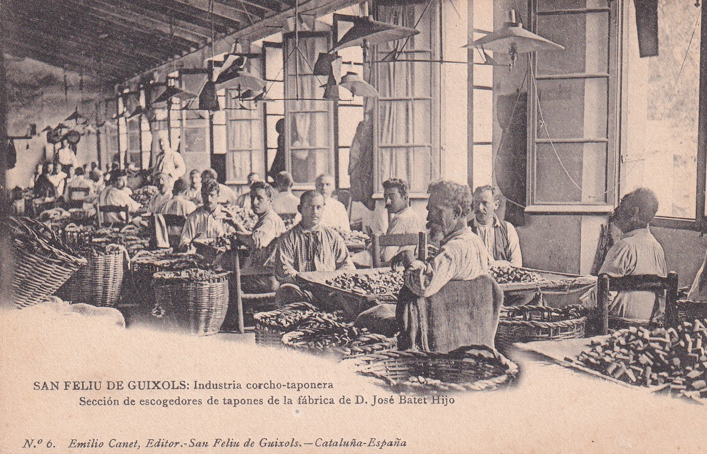 SANT FELIU DE GUÍXOLS - 6. SECCIÓN DE ESCOGEDORES DE TAPONES DE LA FÁBRICA DE D. JOSÉ BATET HIJO