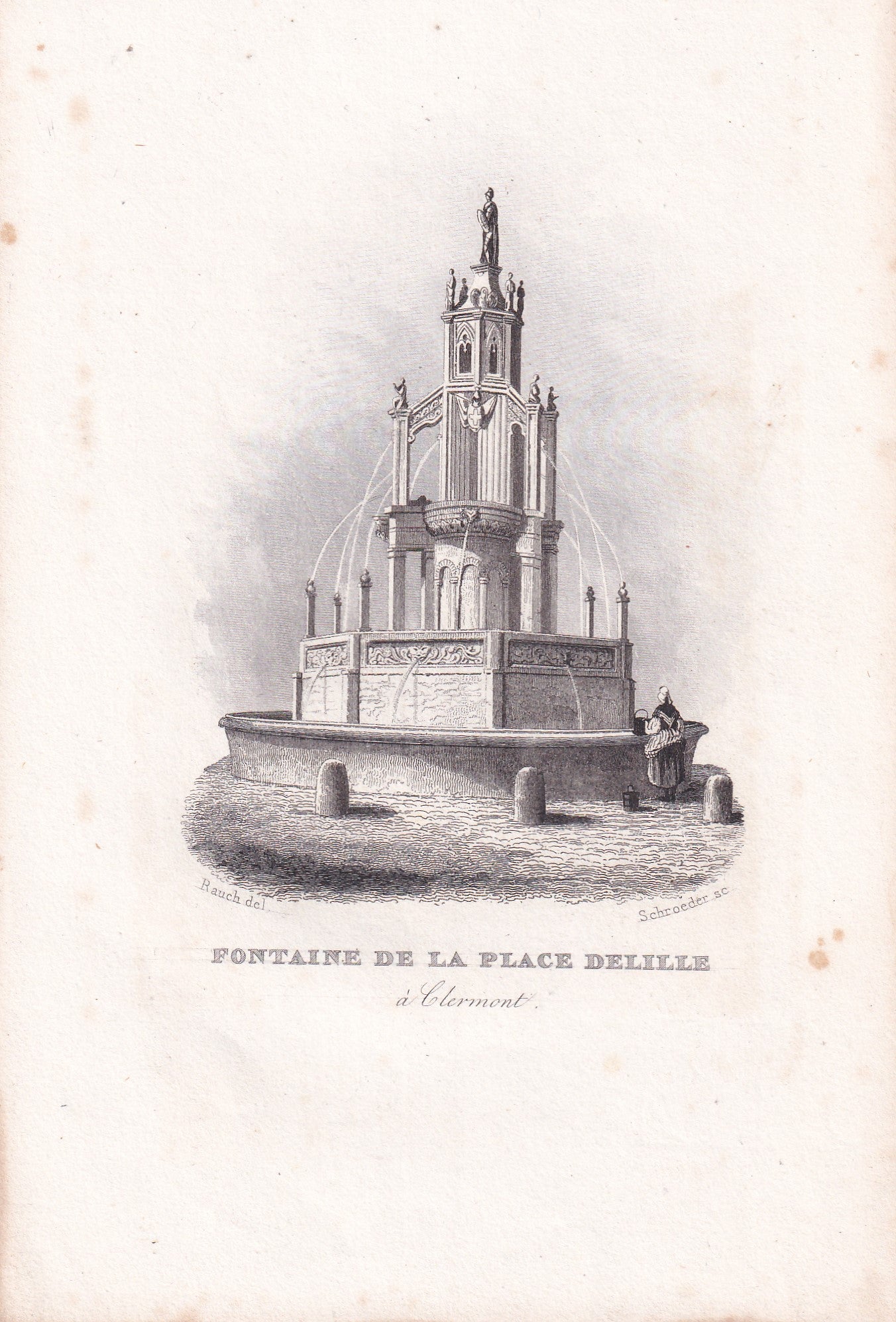 FRANCIA - FONTAINE DE LA PLACE DELILLE À CLERMONT