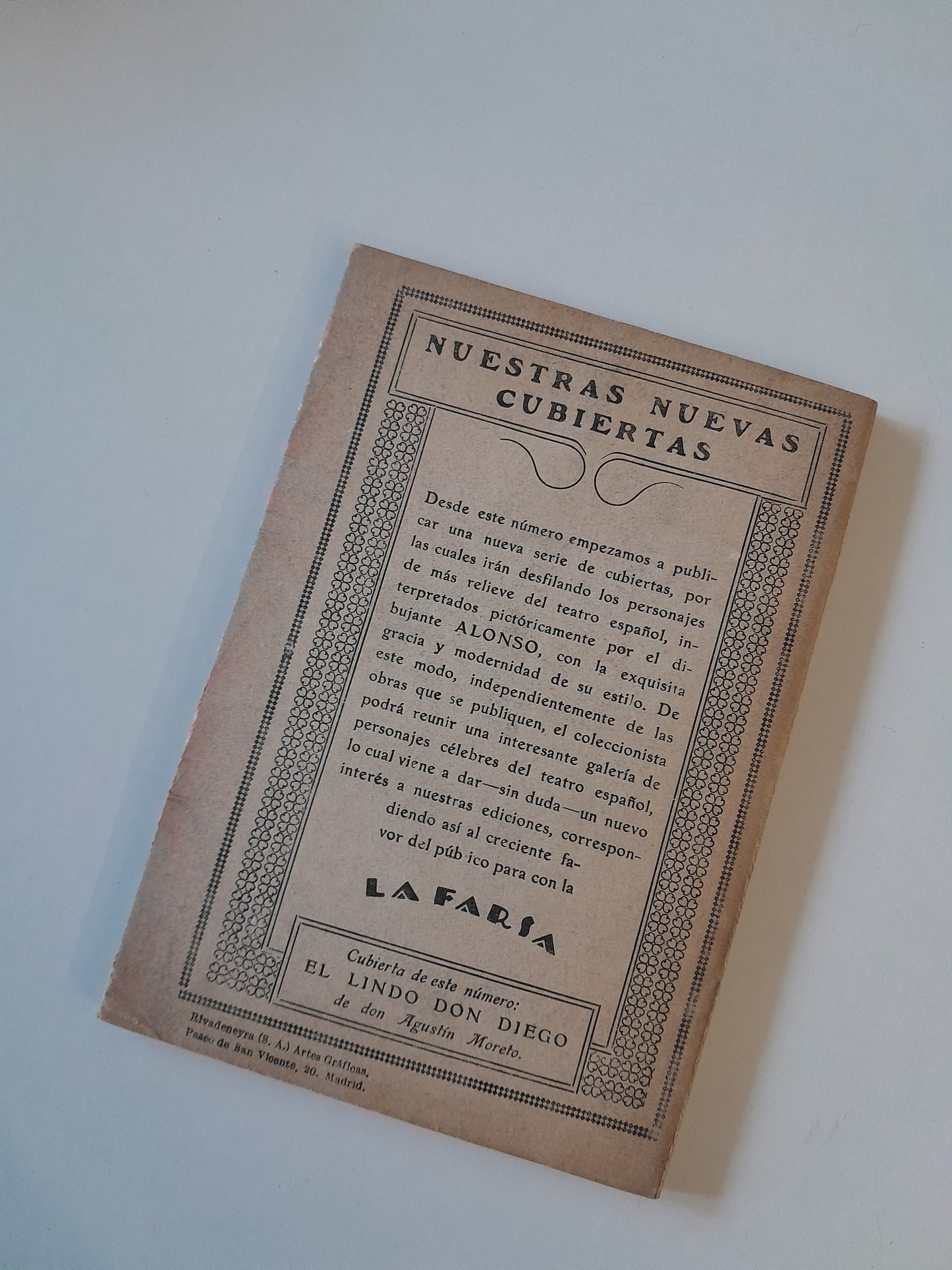 REVISTA DE TEATRO LA FARSA:EL BURLADOR DE SEVILLA, DE FRANCISCO VILLAESPESA - AÑO 2, NÚM. 61 (3 NOVIEMBRE 1928)