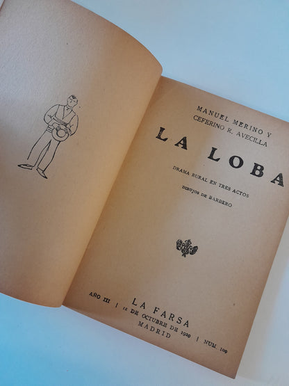 REVISTA DE TEATRO LA FARSA: LA LOBA, DE CEFERINO R. AVECILLA Y MANUEL MERINO - AÑO 3, NÚM. 109 (12 OCTUBRE 1929)