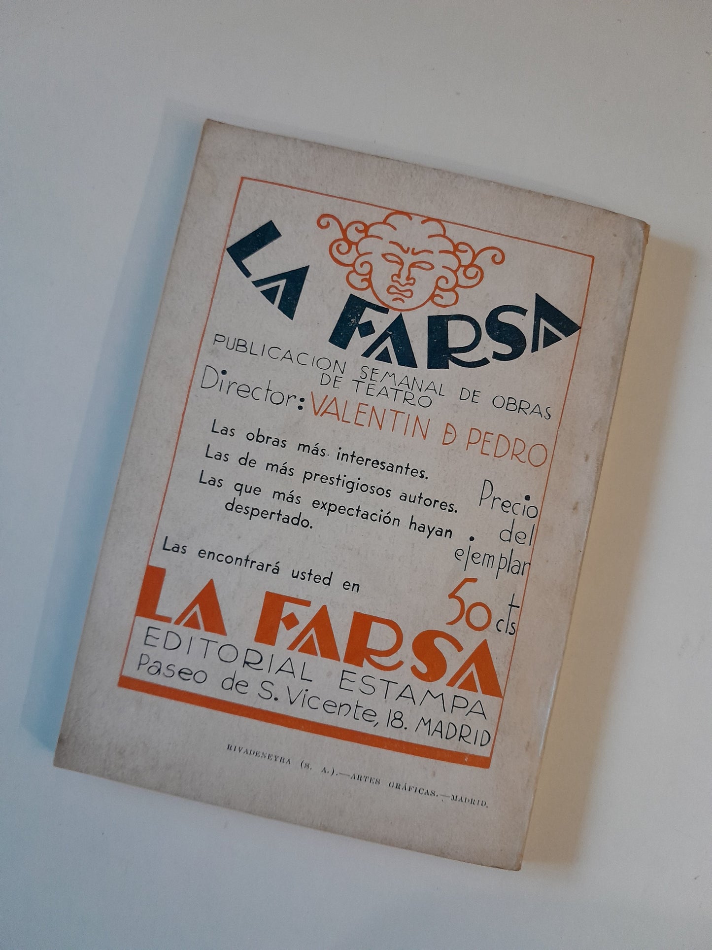 REVISTA DE TEATRO LA FARSA: TÚ, EL BARCO; YO, EL NAVEGANTE…, DE F. SERRANO ANGUITA - AÑO 8, NÚM. 332 (20 ENERO 1934)