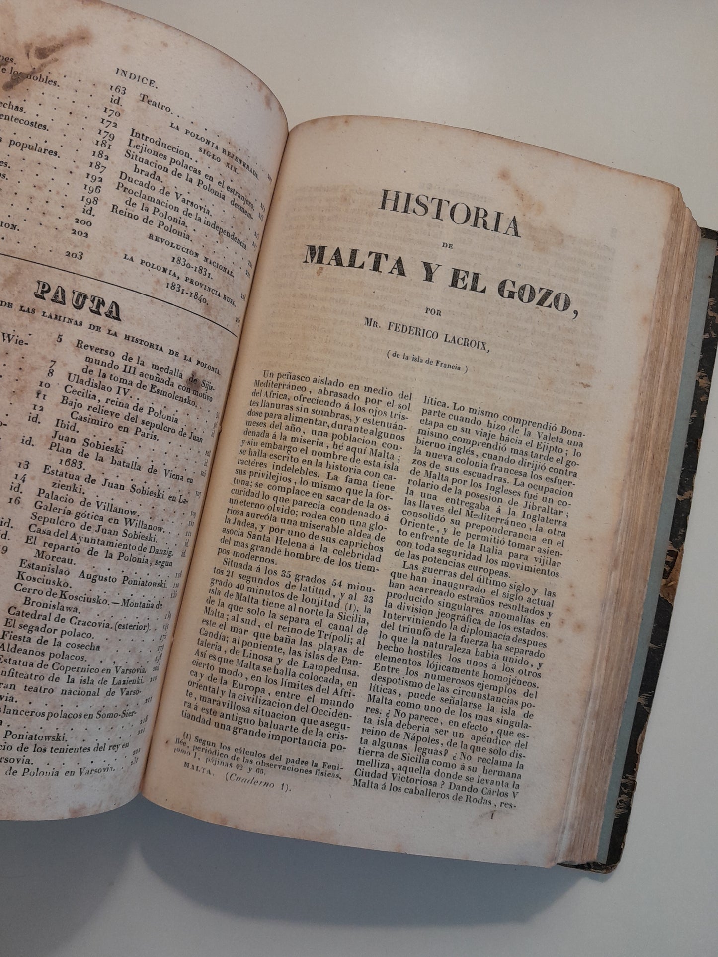 PANORAMA UNIVERSAL. HISTORIA DE TURQUÍA, HISTORIA DE LA ANTIGUA POLONIA E HISTORIA DE MALTA Y EL GOZO - VV. AA (IMPRENTA DEL GUARDIA NACIONAL, 1840)