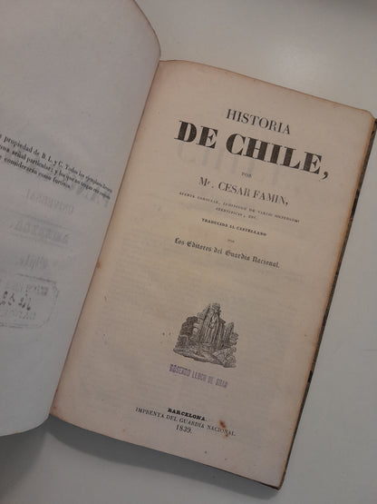 PANORAMA UNIVERSAL. HISTORIA DE CHILE - CÉSAR FAMIN (IMP. DEL GUARDIA NACIONAL, 1839)