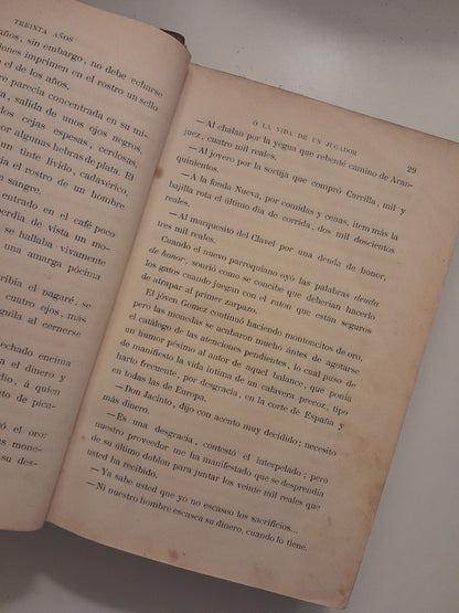 TREINTA AÑOS O LA VIDA DE UN JUGADOR (COMPLETA 2 TOMOS) - MANUEL ANGELÓN (ESPASA, c.1870)