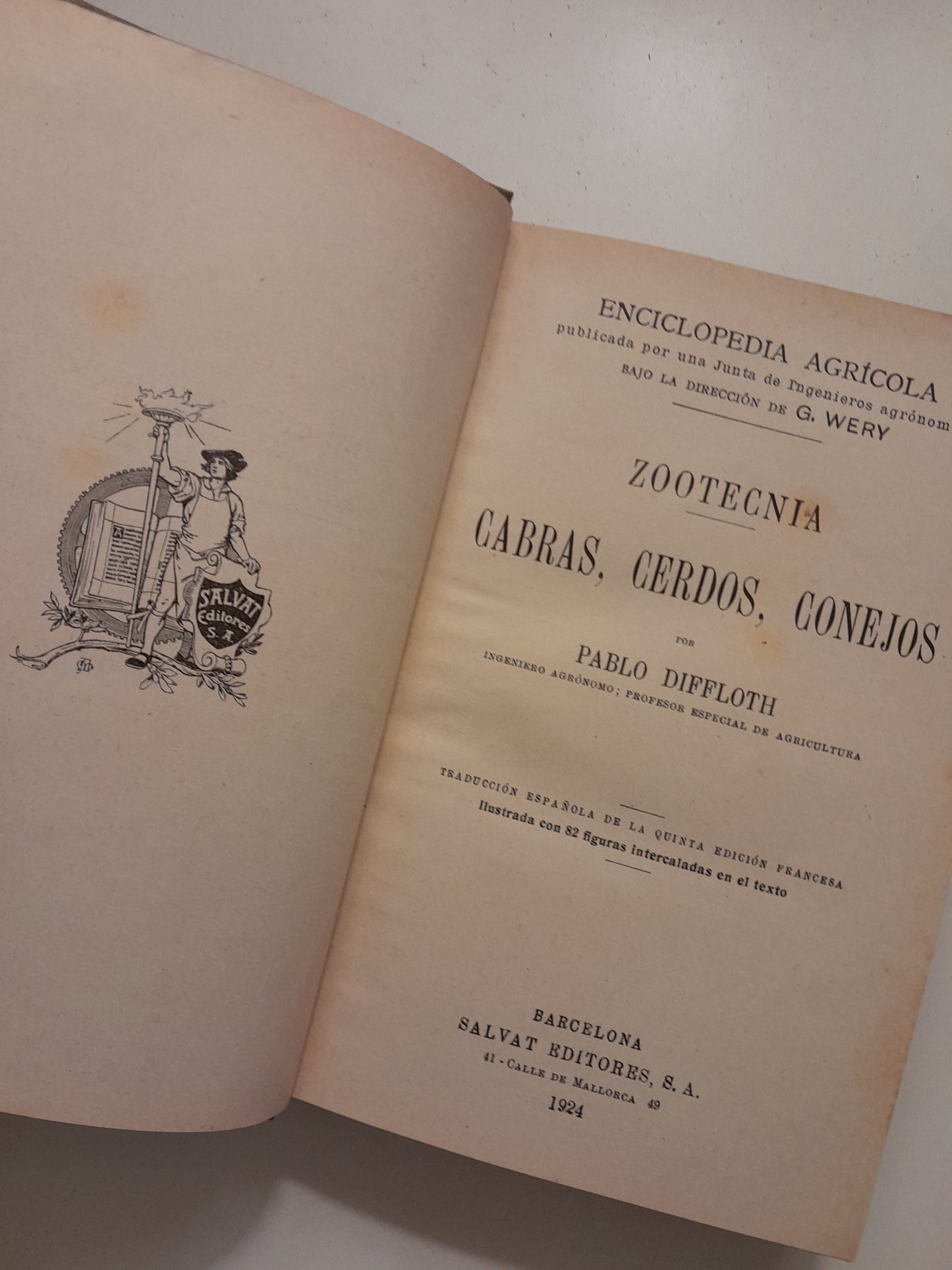 ZOOTECNIA: CABRAS, CERDOS Y CONEJOS - PABLO DIFFLOTH (SALVAT - ENCICLOPEDIA AGRÍCOLA, c.1924)