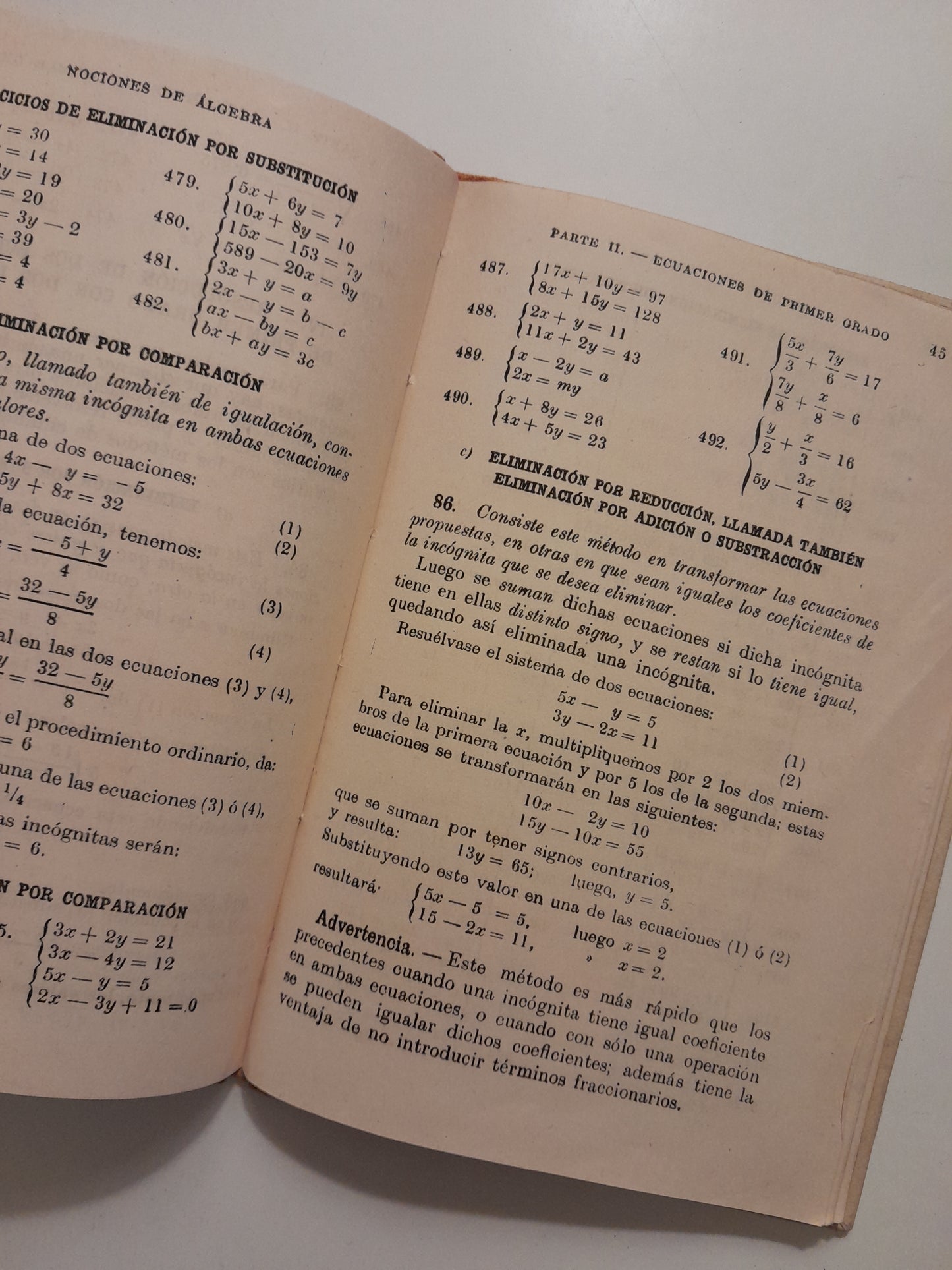 NOCIONES DE ÁLGEBRA - SIN AUTOR (BRUÑO, c.1910)