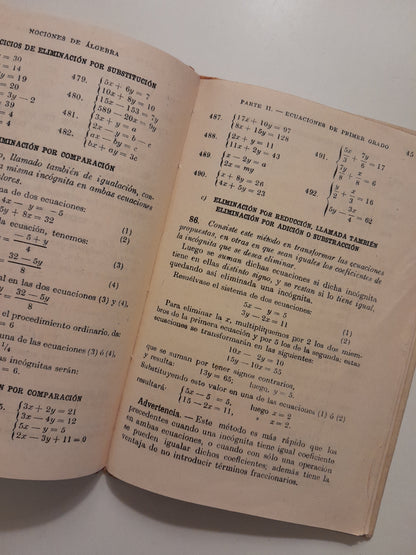 NOCIONES DE ÁLGEBRA - SIN AUTOR (BRUÑO, c.1910)