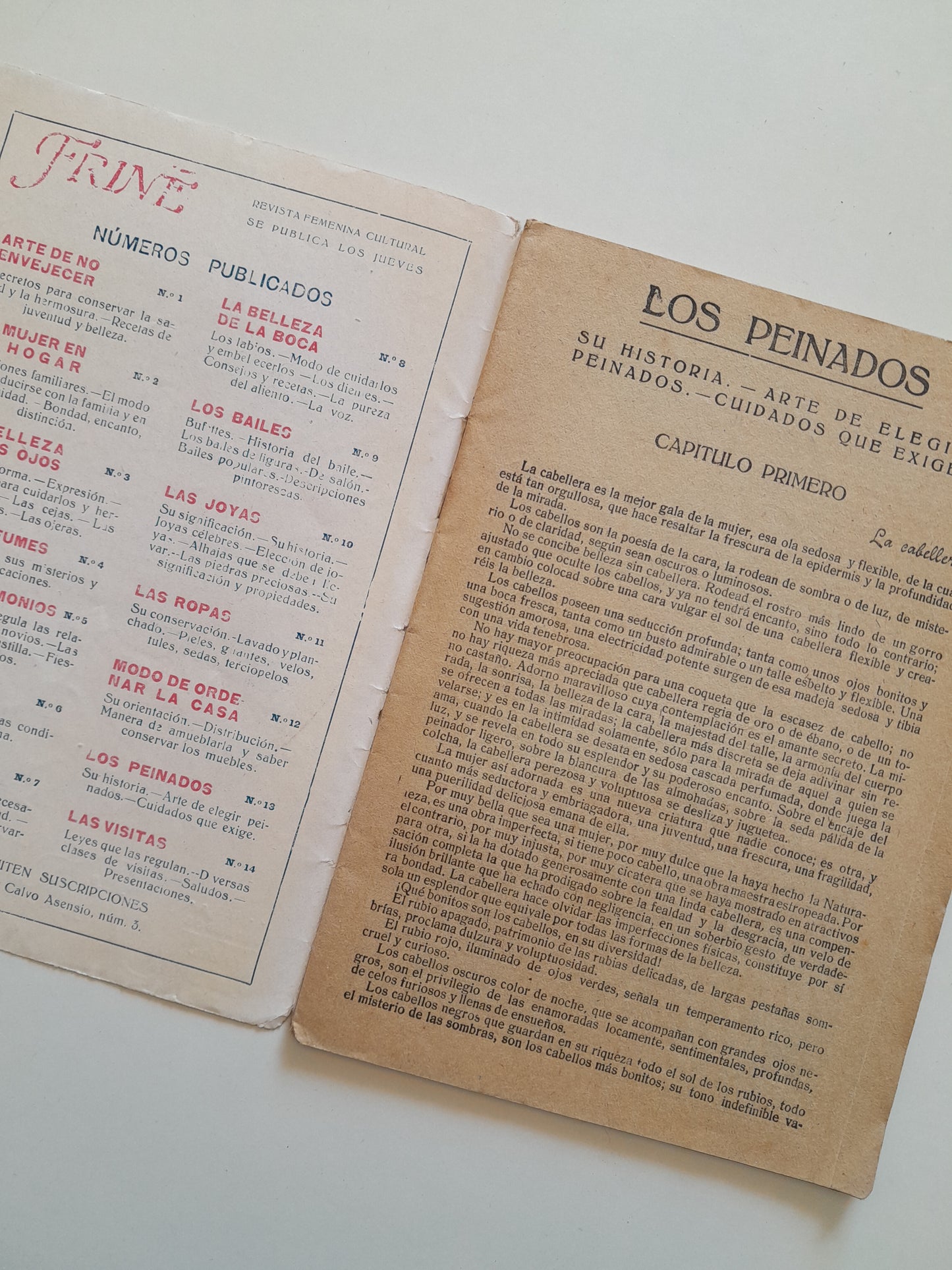 REVISTA FEMENINA FRINÉ: LOS PEINADOS - AÑO 1, NÚM. 13 (MAYO 1918)