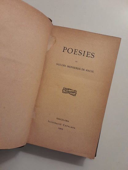 POESIES - DOLORS MONSERDÀ (ILUSTRACIÓ CATALANA, 1911)