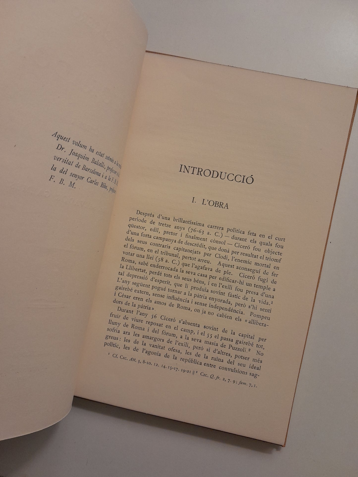 DE L'ORADOR I - M. T. CICERÓ (BERNAT METGE, 1929)