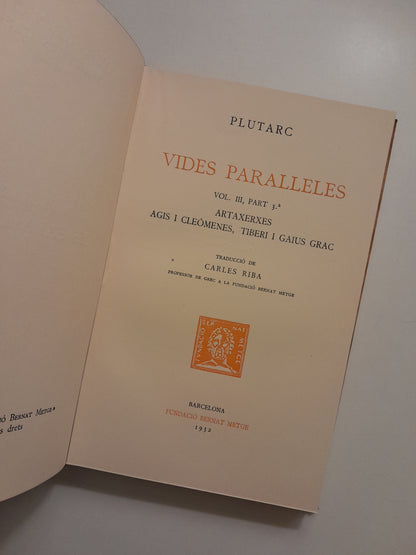 VIDES PARAL·LELES XII - PLUTARC (BERNAT METGE, 1932)