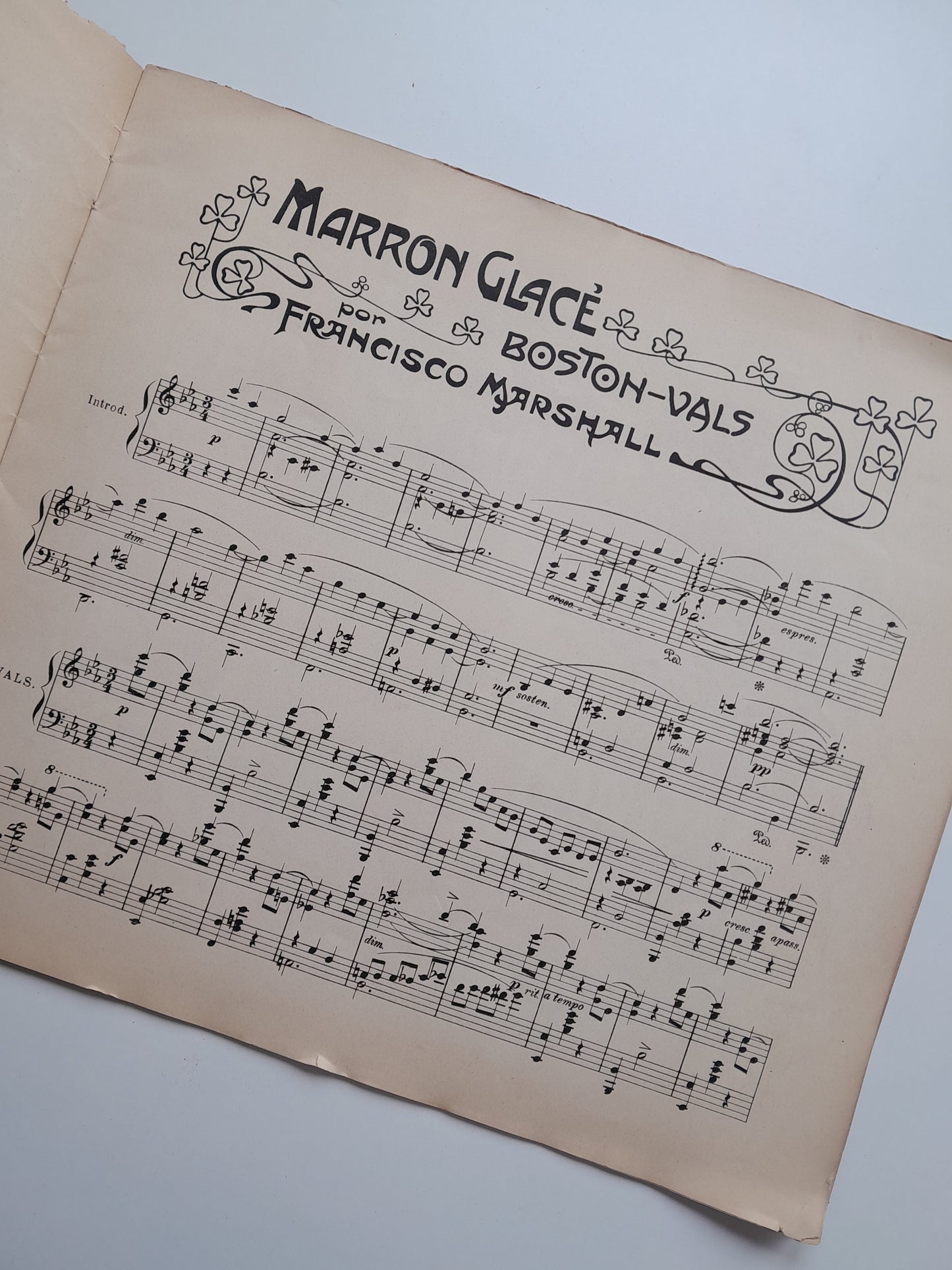 PARTITURA NAVIDADES 1903: 'MARRON GLACÉ BOSTON-VALS' Y 'FONDANT VALS' (1903)