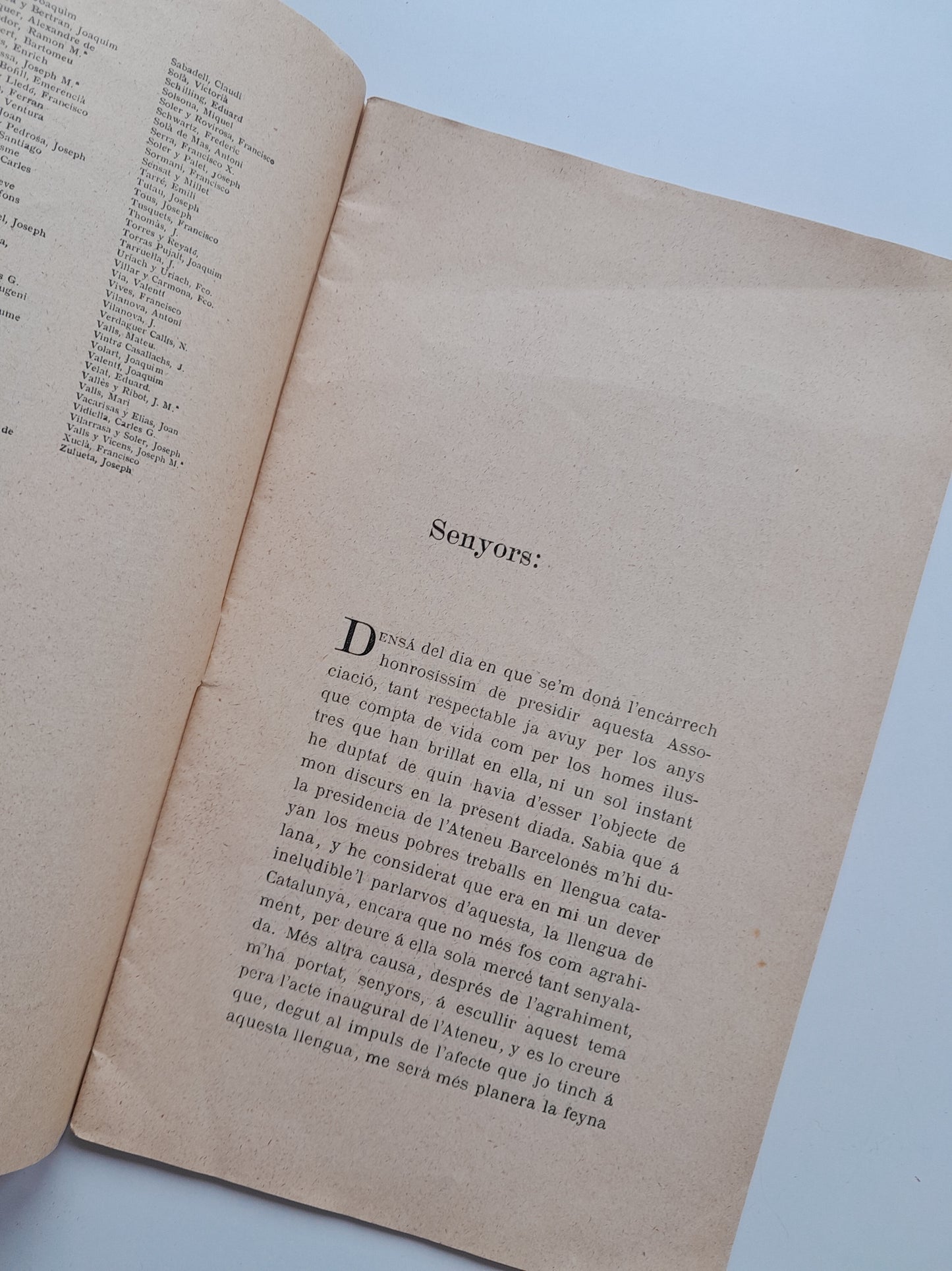 LA LLENGUA CATALANA. DISCURS PRESIDENCIAL LLEGIT EN LA SESSIÓ PÚBLICA CELEBRADA EN L'ATENEU BARCELONÈS LO 30 DE NOVEMBRE DE 1895 - ÀNGEL GUIMERÀ (TIP. L'AVENÇ, 1896)