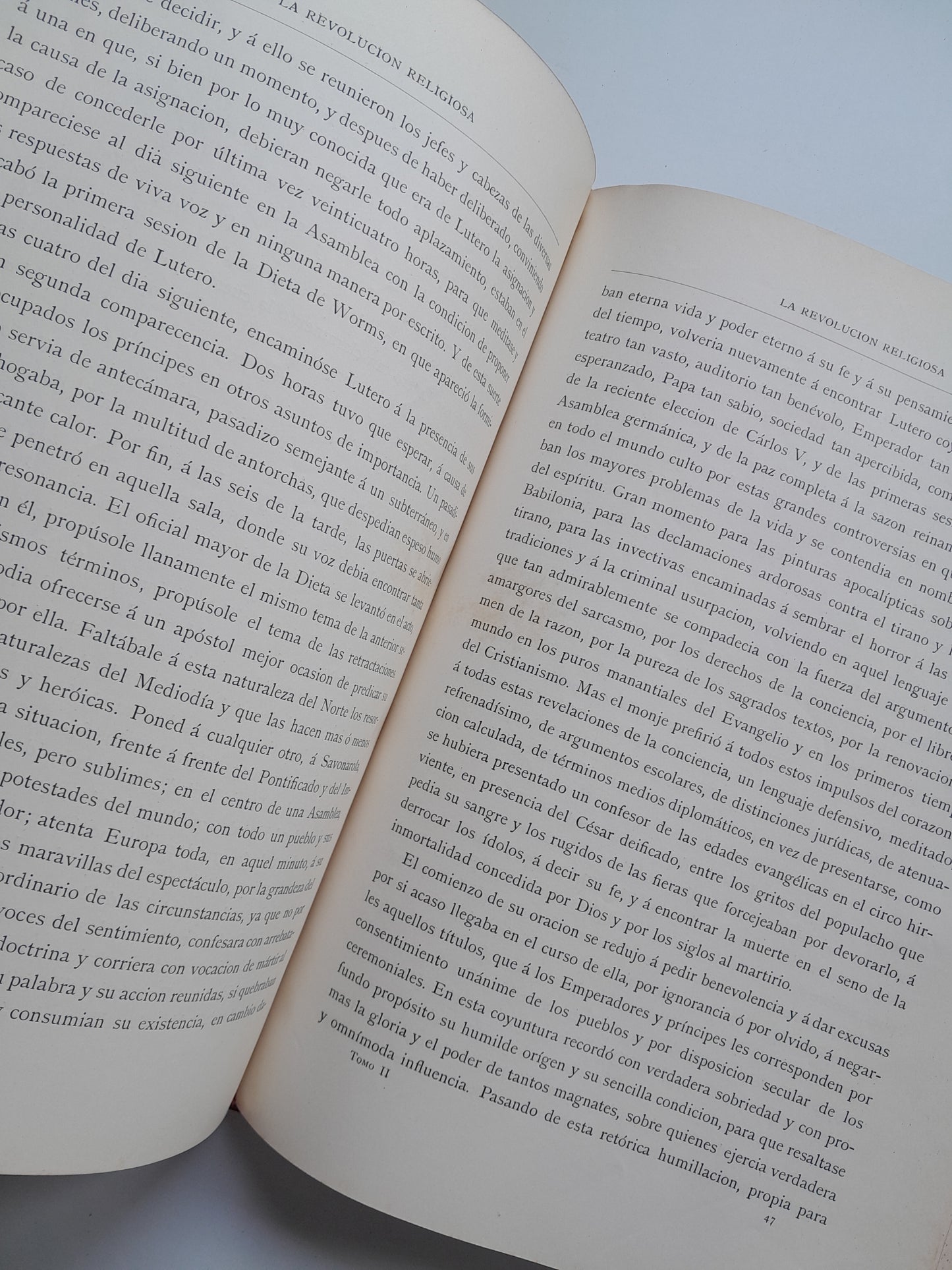 LA REVOLUCIÓN RELIGIOSA (TOMO 2) - EMILIO CASTELAR (MONTANER Y SIMÓN, 1883)