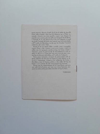 BREU DESCRIPCIÓ DE LA COSTA DE LLEVANT CATALANA (1928)