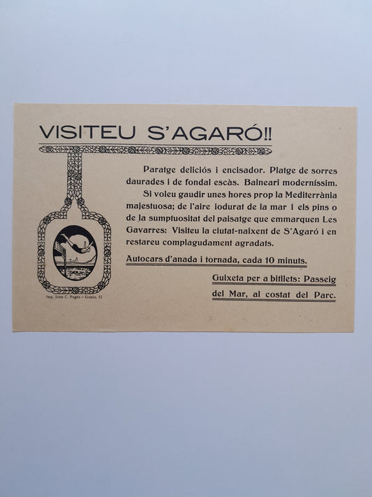 PUBLICITAT S'AGARÓ (SANT FELIU DE GUÍXOLS, c.1920)