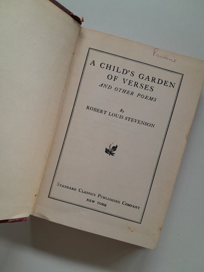 A CHILD'S GARDEN OF VERSES AND OTHER POEMS - ROBERT L. STEVENSON (S.C.P.C., 1930)