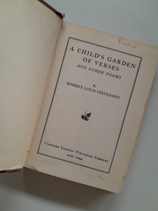A CHILD'S GARDEN OF VERSES AND OTHER POEMS - ROBERT L. STEVENSON (S.C.P.C., 1930)