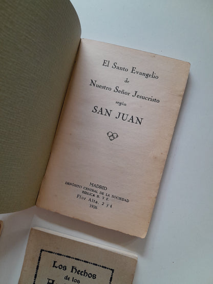 SANTOS EVANGELIOS Y HECHOS DE LOS APÓSTOLES (SOCIEDAD BÍBLICA, 1925-26)