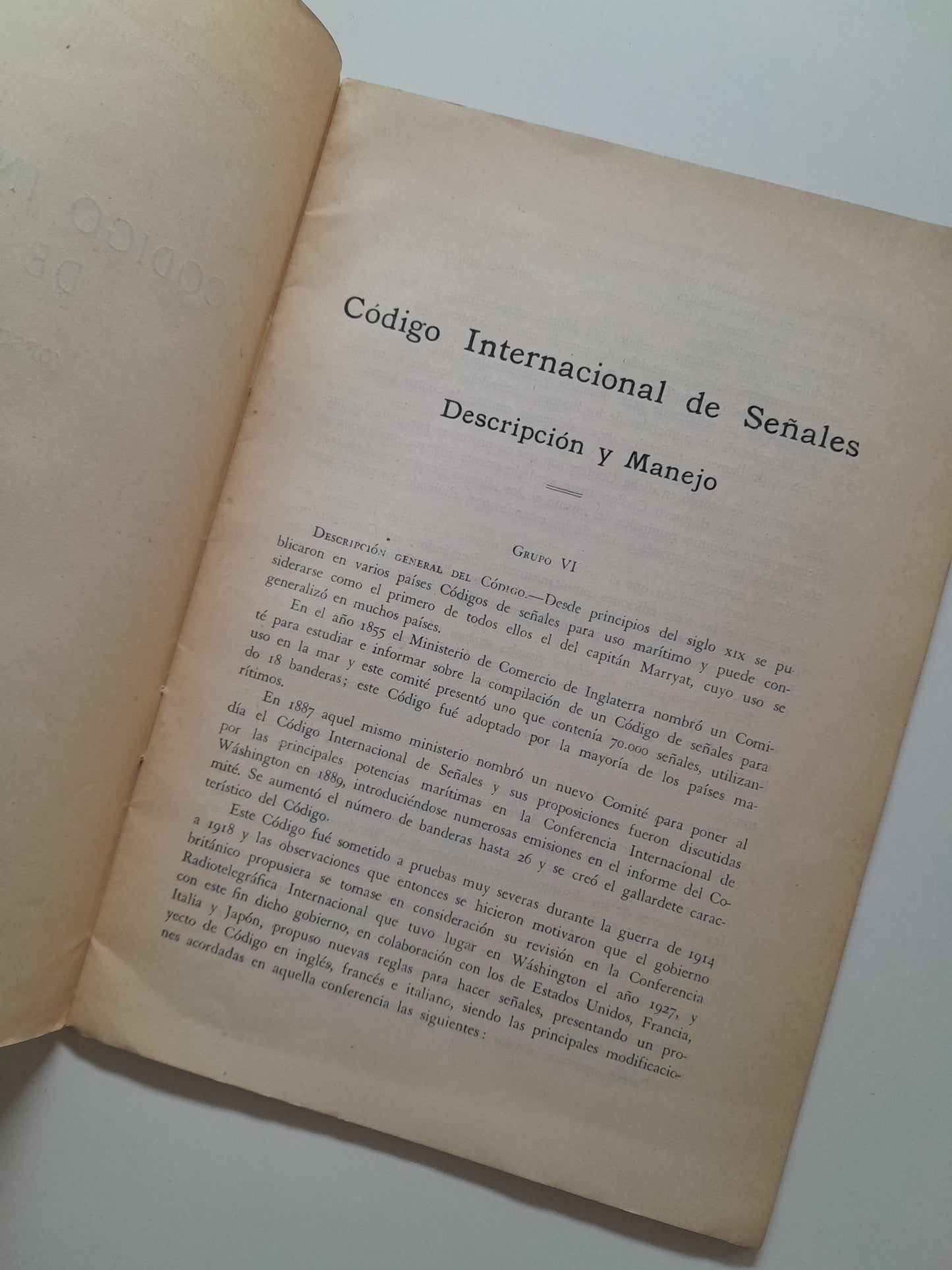CÓDIGO INTERNACIONAL DE SEÑALES. DESCRIPCIÓN Y MANEJO (1950)
