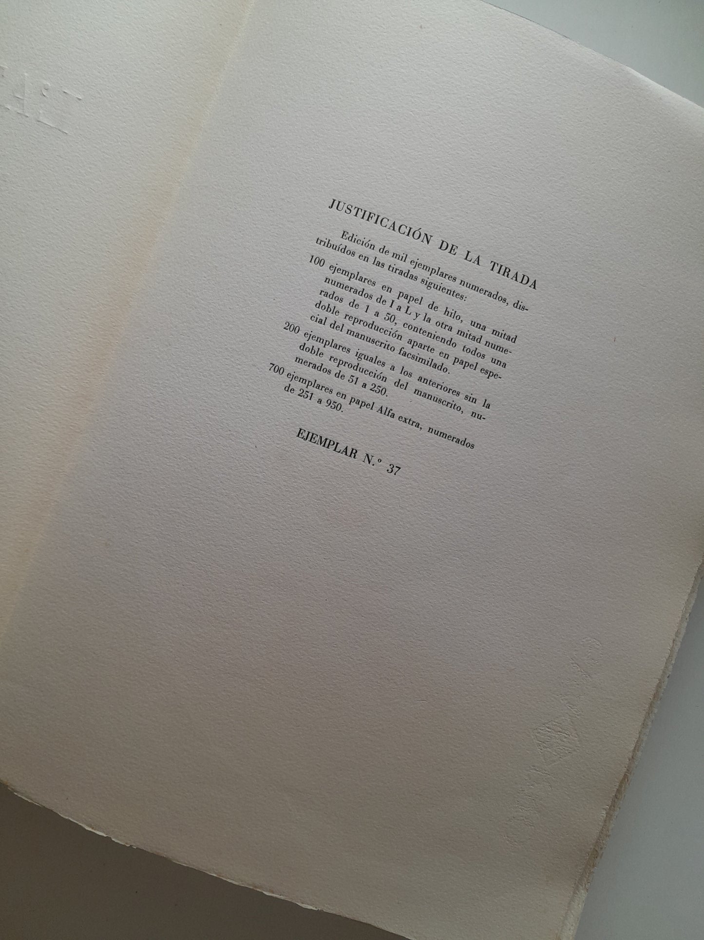 L'ATLÀNTIDA - JACINT VERDAGUER (1946) - EJEMPLAR NUMERADO Y FACSÍMIL MANUSCRITO ORIGINAL