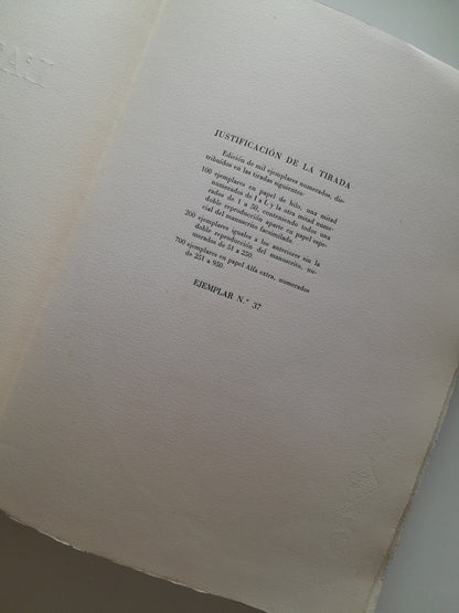 L'ATLÀNTIDA - JACINT VERDAGUER (1946) - EJEMPLAR NUMERADO Y FACSÍMIL MANUSCRITO ORIGINAL