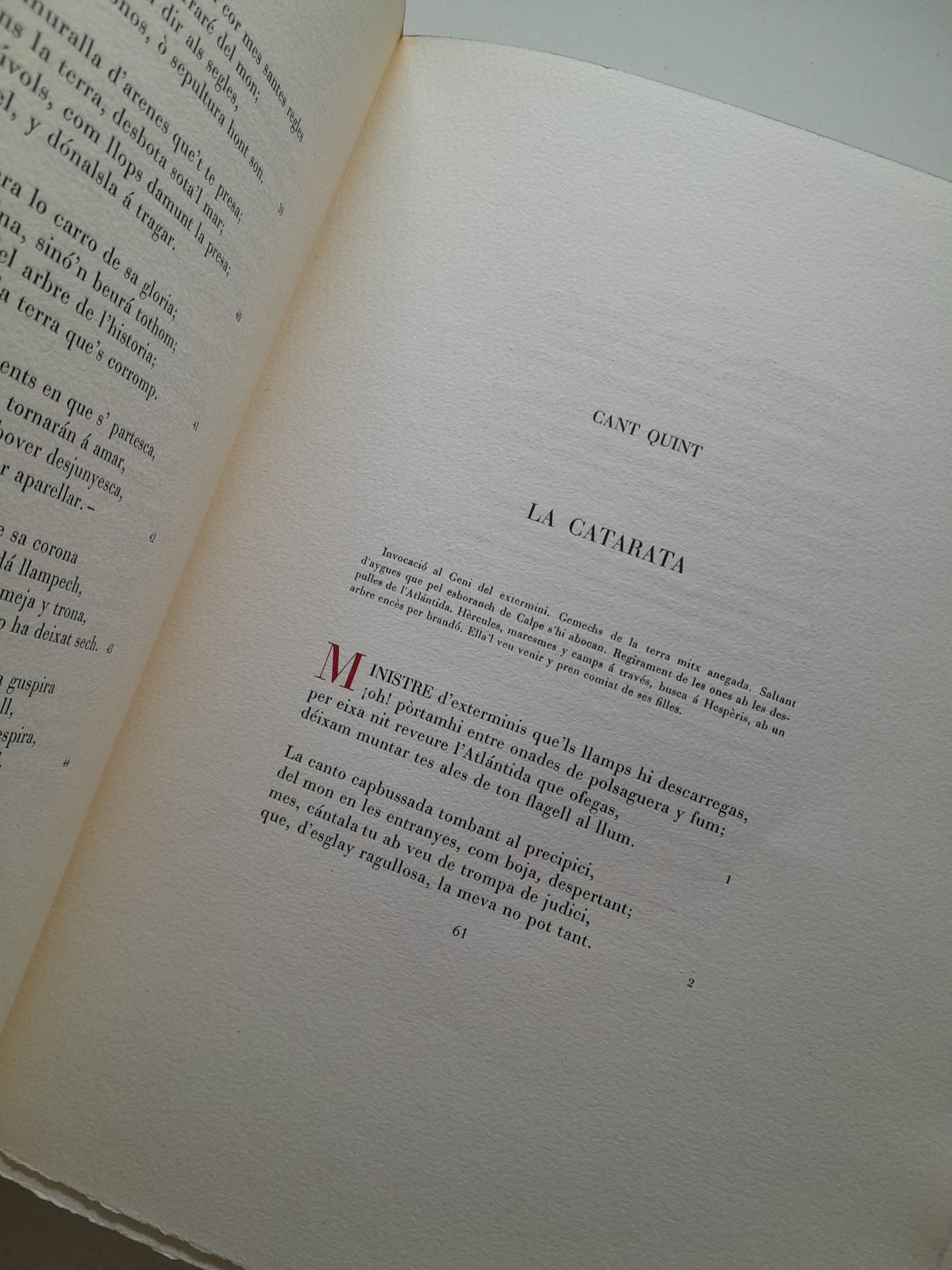 L'ATLÀNTIDA - JACINT VERDAGUER (1946) - EJEMPLAR NUMERADO Y FACSÍMIL MANUSCRITO ORIGINAL