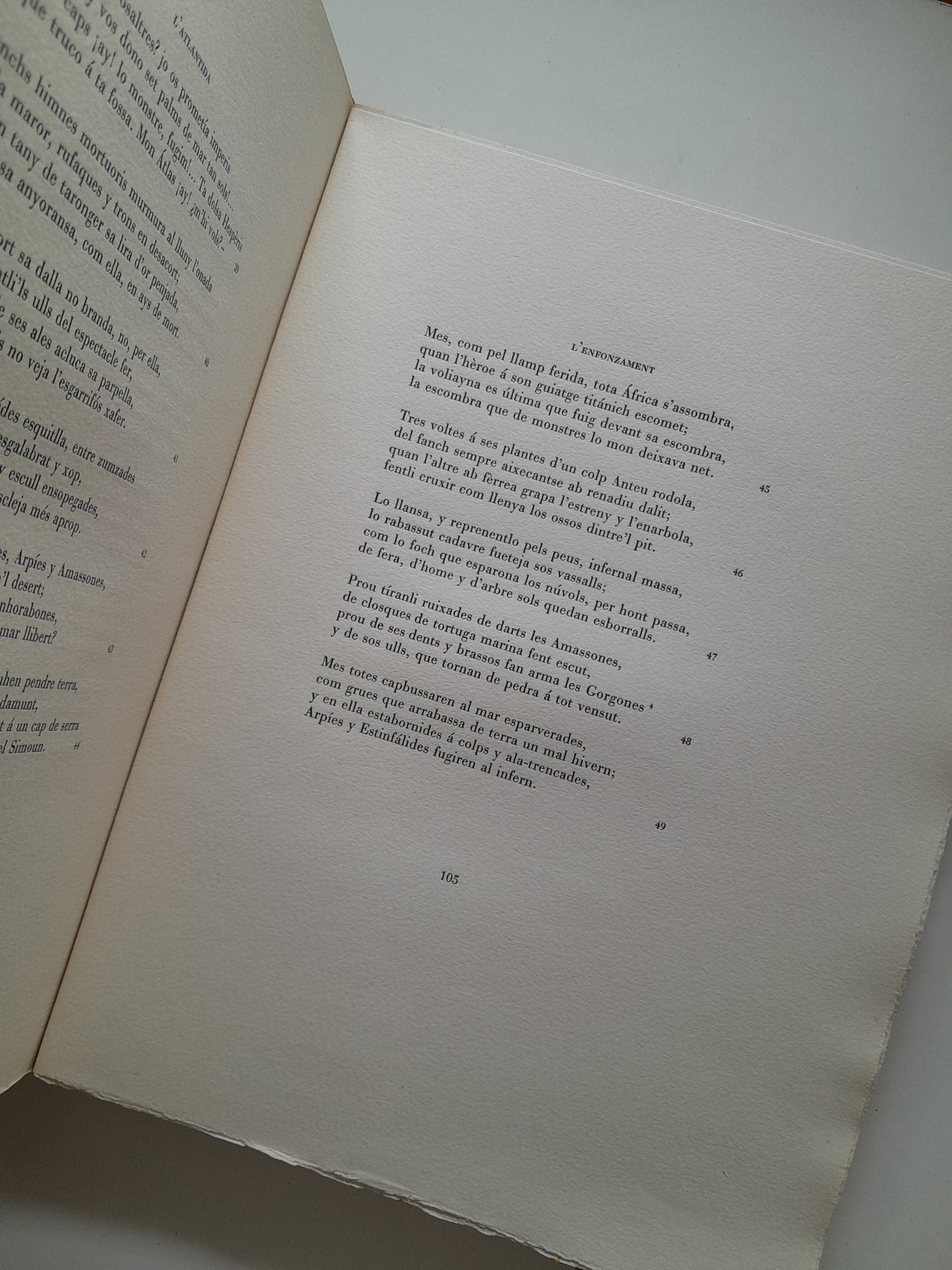 L'ATLÀNTIDA - JACINT VERDAGUER (1946) - EJEMPLAR NUMERADO Y FACSÍMIL MANUSCRITO ORIGINAL