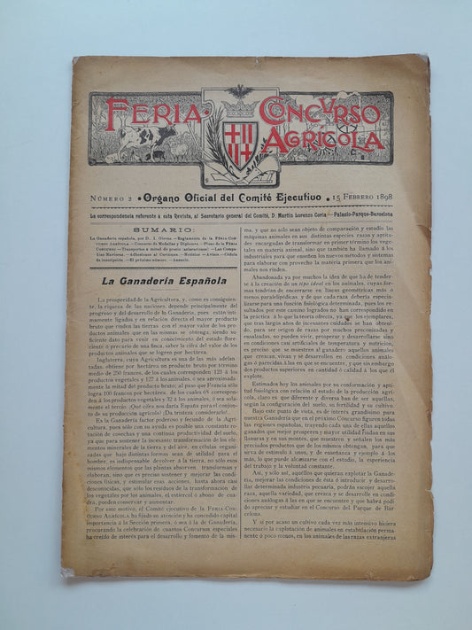 FERIA CONCURSO AGRÍCOLA (BARCELONA) - ANY 1, NÚM. 2 (15 FEBRER 1898)